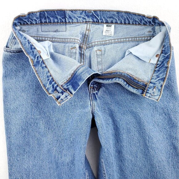 Levi's 551 Jeans Vintage 90s USA High Waist Relaxed Tapered Women 14 Long 32x33 - Picture 13 of 14